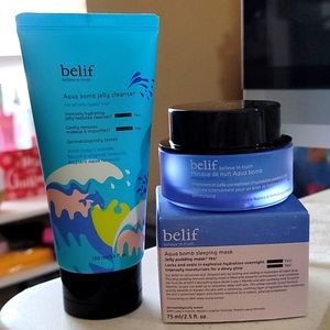 Belif Aqua Bomb Jelly Cleanser and Sleeping Mask